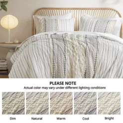 INK+IVY Imani 3 Pc Tufted Chenille Cotton Comforter Set -Bedding Shop 13238792 CC ALT3