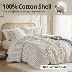 INK+IVY Imani 3 Pc Tufted Chenille Cotton Comforter Set -Bedding Shop 13238792 CC ALT5