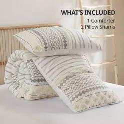 INK+IVY Imani 3 Pc Tufted Chenille Cotton Comforter Set -Bedding Shop 13238792 CC ALT8