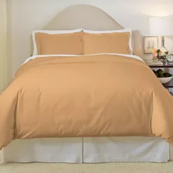 Pointehaven Solid 500-Thread Count Cotton Sateen 3-Piece Duvet Cover Set