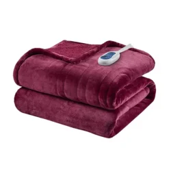 Beautyrest Oversized Reversible Microlight To Berber Electric Heated Throw Blanket 30 Beautyrest Oversized Reversible Microlight To Berber Electric Heated Throw Blanket -Bedding Shop 1657518 Red
