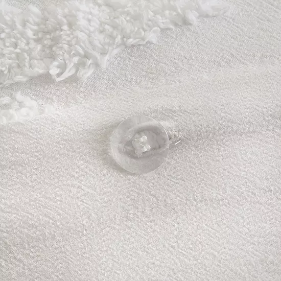 Madison Park Osanna 3-Piece Tufted Cotton Chenille Palm Coastal Duvet Cover Set With Shams 3 Madison Park Osanna 3-Piece Tufted Cotton Chenille Palm Coastal Duvet Cover Set With Shams - Image 3