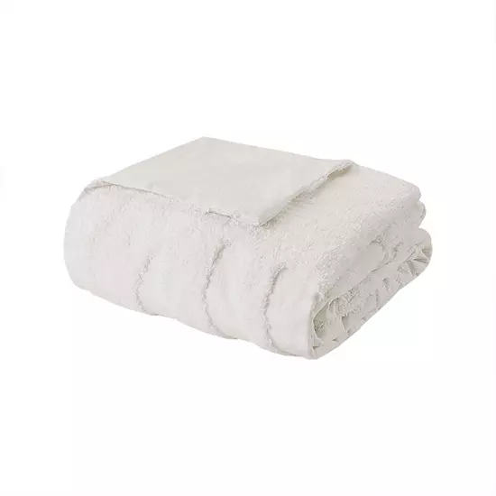 Madison Park Osanna 3-Piece Tufted Cotton Chenille Palm Coastal Duvet Cover Set With Shams 8 Madison Park Osanna 3-Piece Tufted Cotton Chenille Palm Coastal Duvet Cover Set With Shams - Image 8