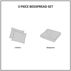 Madison Park Mansfield 3-piece Split Corner Pleated Bedspread Set -Bedding Shop 18027823 CC ALT9