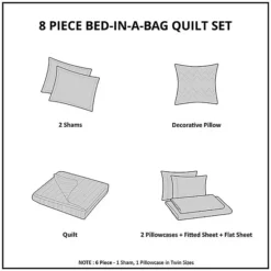 Madison Park Essentials Barret Quilt Set With Cotton Sheets And Throw Pillow -Bedding Shop 18078651 CC ALT5