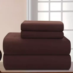 Pointehaven 100% Cotton Flannel Sheet Set -Bedding Shop 2035935 Brown