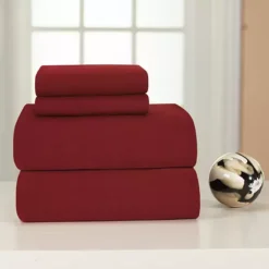 Pointehaven 100% Cotton Flannel Sheet Set -Bedding Shop 2035935 Merlot
