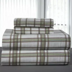 Pointehaven 100% Cotton Flannel Sheet Set -Bedding Shop 2035935 Sage Plaid