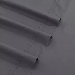 Tribeca Living Solid 300-Thread Count Egyptian Cotton Percale Deep-Pocket Sheets -Bedding Shop 2066182 Gray