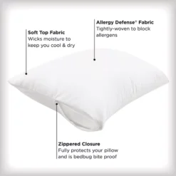 Allerease Maximum Bedbug & Allergy Protection Pillow Protector 9 Allerease Maximum Bedbug & Allergy Protection Pillow Protector -Bedding Shop 2078033 ALT3