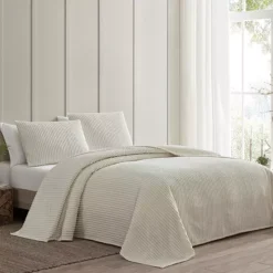 Beatrice Home Fashions Channel Chenille Bedspread Or Sham 25 Beatrice Home Fashions Channel Chenille Bedspread Or Sham -Bedding Shop 2277437 Ivory