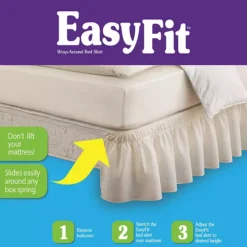 EasyFit Wrap Around Solid Ruffled Bed Skirt -Bedding Shop 2327916 ALT3