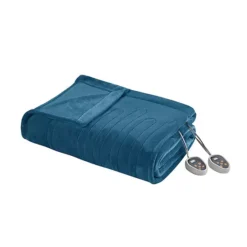 Beautyrest Plush Heated Solid Microlight Electric Bed Blanket -Bedding Shop 2385320 Teal