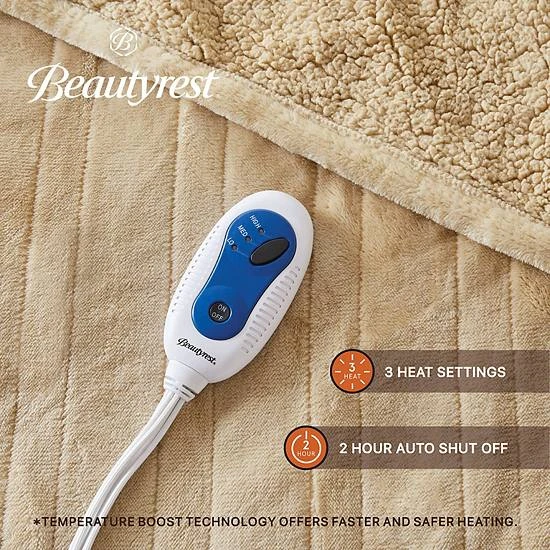 Beautyrest Oversized Reversible Microlight To Berber Electric Heated Throw Blanket 5 Beautyrest Oversized Reversible Microlight To Berber Electric Heated Throw Blanket - Image 5