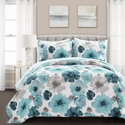 Lush Decor Leah Quilt Set -Bedding Shop 2457305 Blue