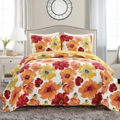 Lush Decor Leah Quilt Set -Bedding Shop 2457305 Red