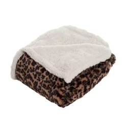 Fleece Sherpa Blanket Throw -Bedding Shop 2536590 Leopard