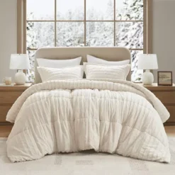 Madison Park Duke Faux Fur Comforter Set With Shams -Bedding Shop 2757999 Champagne