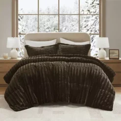 Madison Park Duke Faux Fur Comforter Set With Shams