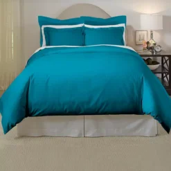 Pointehaven 3-piece 620 Thread Count Cotton Duvet Cover Set -Bedding Shop 2779647 Teal