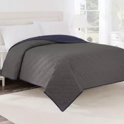 Martex Reversible Coverlet -Bedding Shop 2827946 Graphite Navy