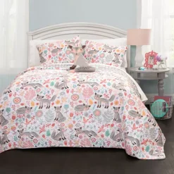 Lush Decor Pixie Fox Quilt Set -Bedding Shop 2851583 Gray