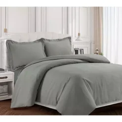 Tribeca Living Valencia Solid Duvet Cover Set