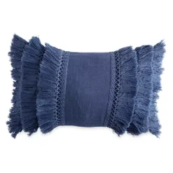 Peri Fringe Throw Pillow -Bedding Shop 2994978 Navy