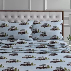 Tribeca Living Printed Flannel Extra Deep Pocket Sheet Set -Bedding Shop 3216223 Winter Outing