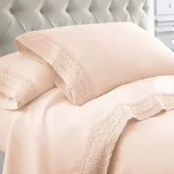 Pacific Coast Textiles Lace Microfiber Sheet Set -Bedding Shop 3235061 Pink