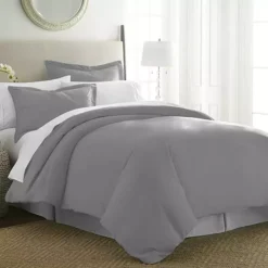 Pointehaven 525 Thread Count Duvet Cover Set -Bedding Shop 3340357 Steel Grey