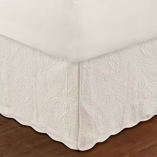 Greenland Home Fashions Paisley Quilted Ivory Bedskirt 1 Greenland Home Fashions Paisley Quilted Ivory Bedskirt