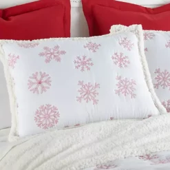 Levtex Home Red Snowflake Sherpa Fleece Quilt Set -Bedding Shop 3366823 ALT7
