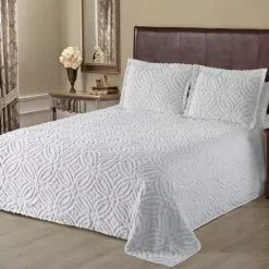Beatrice Home Fashions Alicia Chenille Wedding Ring Bedspread Or Sham