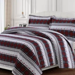 Tribeca Living Heavyweight Printed Flannel Duvet Set