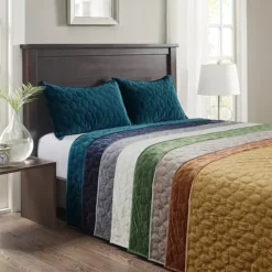 Madison Park Emery 3-Piece Velvet Quilt Set With Shams 24 Madison Park Emery 3-Piece Velvet Quilt Set With Shams -Bedding Shop 36002197 CC ALT8