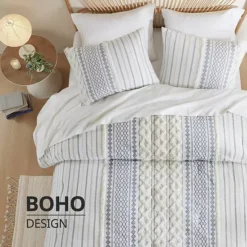 INK+IVY Imani 3-piece Cotton Duvet Cover Set With Shams -Bedding Shop 36020369 CC ALT6