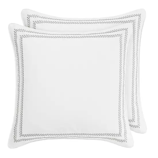 Laura Ashley Laura Ashley Stitched Vine European Sham Pair 1 Laura Ashley Laura Ashley Stitched Vine European Sham Pair