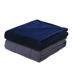 Dream Lab Acupressure Comfort 15 Lb Weighted Blanket With Removable Cover -Bedding Shop 3621137 Navy 1