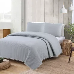 Estate Collection Costa Brava Quilt Set 8 Estate Collection Costa Brava Quilt Set -Bedding Shop 3724543 Gray