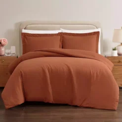 Brooklyn Loom Linen Duvet Cover Set With Shams -Bedding Shop 3726457 Rust