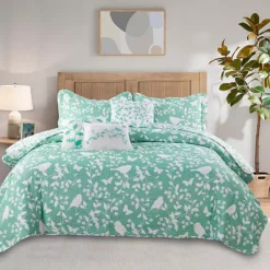 Serenta Birdsong 6-Piece Coverlet And Sham Set -Bedding Shop 3735889 Teal 1