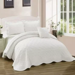 Serenta Supersoft Microplush Bedspread Set 24 Serenta Supersoft Microplush Bedspread Set -Bedding Shop 3736062 Antique White