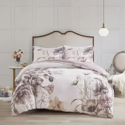 Madison Park Gisele 3-Piece Floral Cotton Printed Duvet Cover Set With Shams -Bedding Shop 3762350 Pink 1