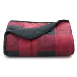 Altavida® 12-lb. Ultra Plush Faux Mink Weighted Blanket -Bedding Shop 3784374 Red Buff Check