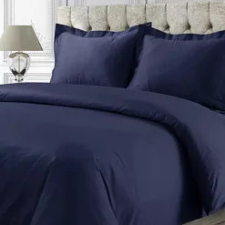 Tribeca 750-Thread Count Cotton Sateen Oversized Duvet Cover Set -Bedding Shop 3870045 Navy Blue