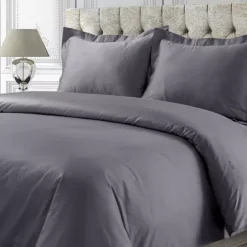 Tribeca 750-Thread Count Cotton Sateen Oversized Duvet Cover Set -Bedding Shop 3870045 Silver Gray