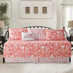 Serenta Birdsong 6-Piece Quilted Daybed Set -Bedding Shop 3898607 Coral 1