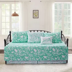 Serenta Birdsong 6-Piece Quilted Daybed Set -Bedding Shop 3898607 Teal