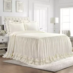 Lush Decor Ella Ruffle Lace Bedspread Set -Bedding Shop 3986262 Ivory